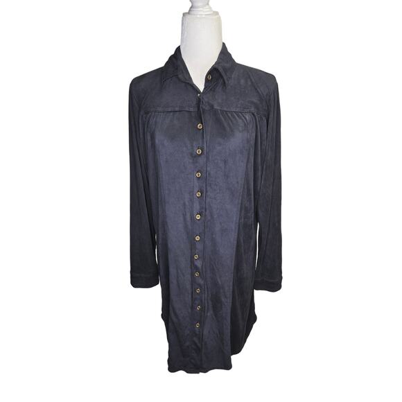 Natalia Romano Boyfriend Shirt Dress button down Size Large - Picture 1 of 4